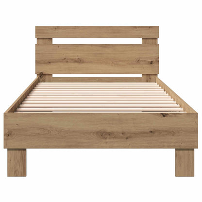 Bedframe met Hoofdeinde Artisanaal eiken 80 x 200 cm
