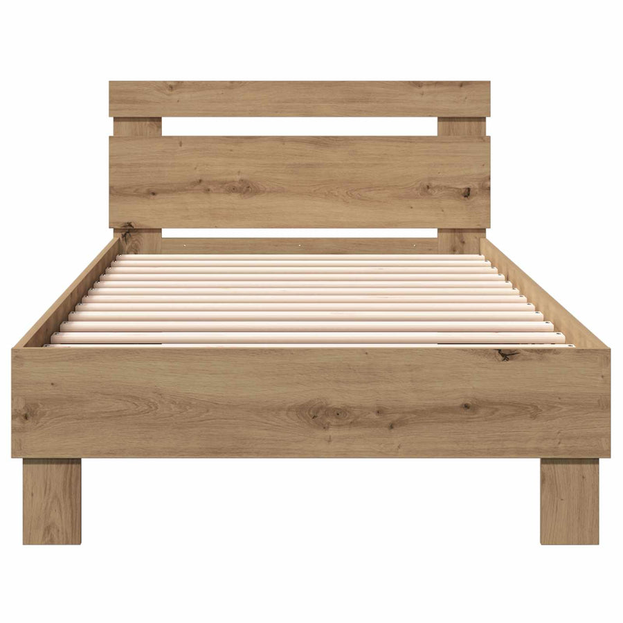 Bedframe met Hoofdeinde Artisanaal eiken 80 x 200 cm
