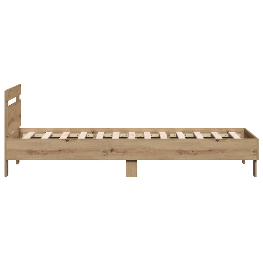 Bedframe met Hoofdeinde Artisanaal eiken 80 x 200 cm