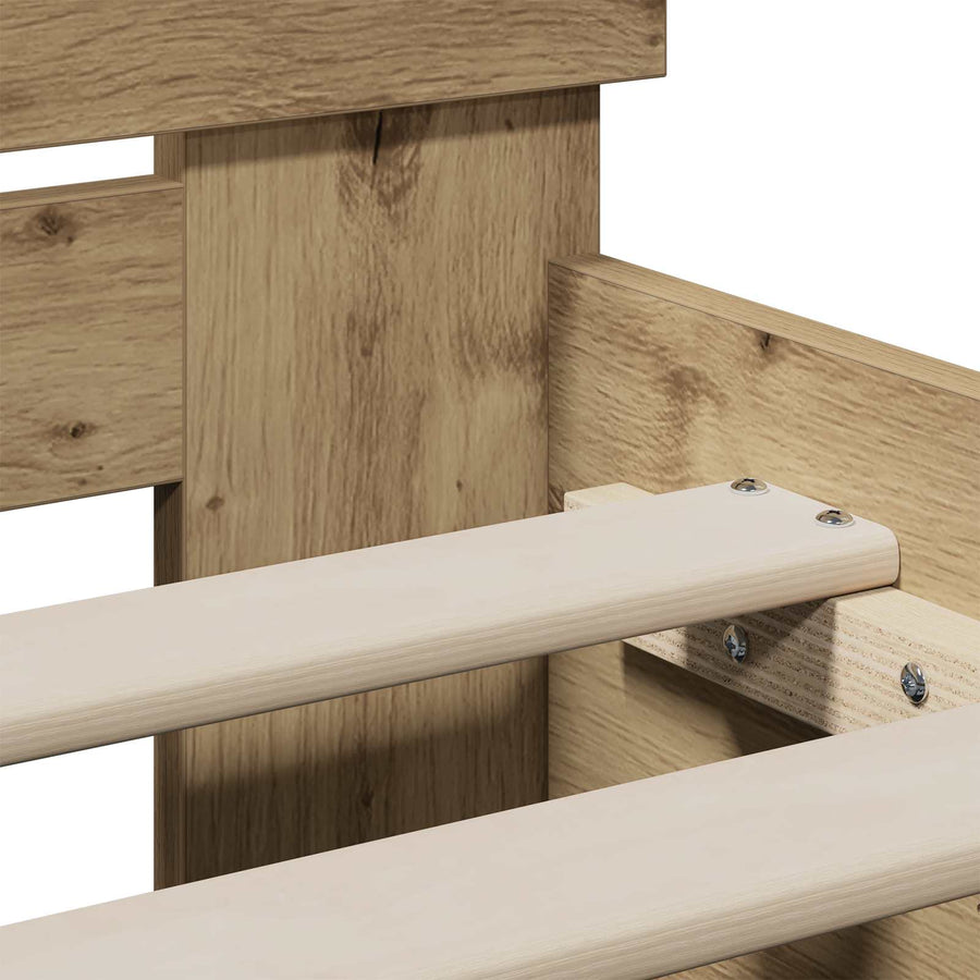 Bedframe met Hoofdeinde Artisanaal eiken 80 x 200 cm