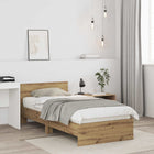 Bedframe 80x200 cm Artisanaal eiken met hoofdeinde