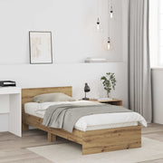 Bedframe 80x200 cm Artisanaal eiken met hoofdeinde