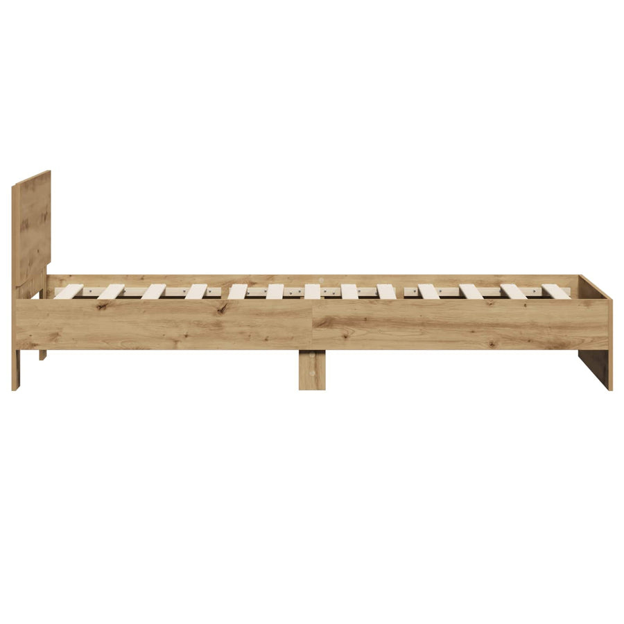 Bedframe met Hoofdeinde Artisanaal eiken 80 x 200 cm