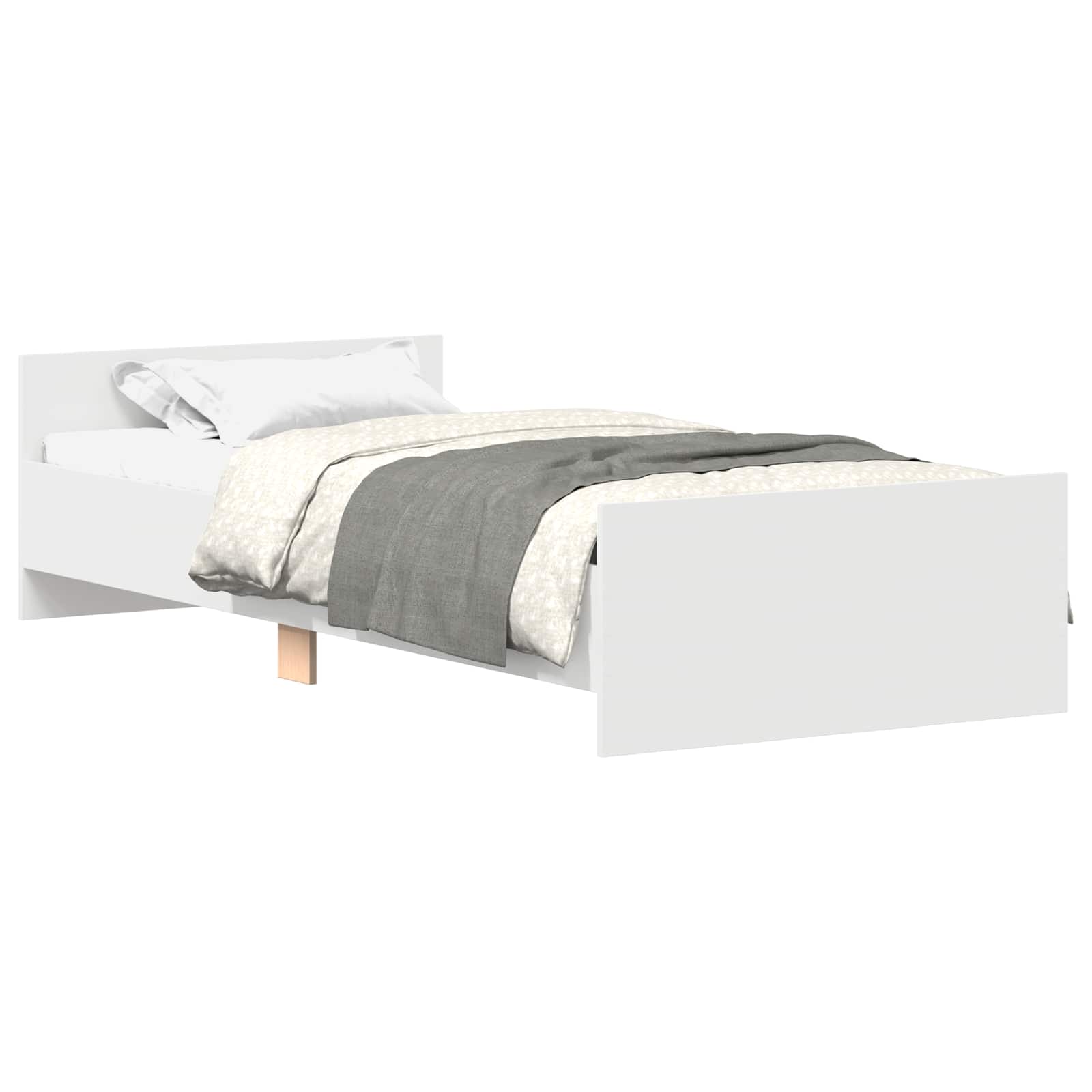 Bedframe met Hoofdeinde Wit 80 x 200 cm Bewerkt hout