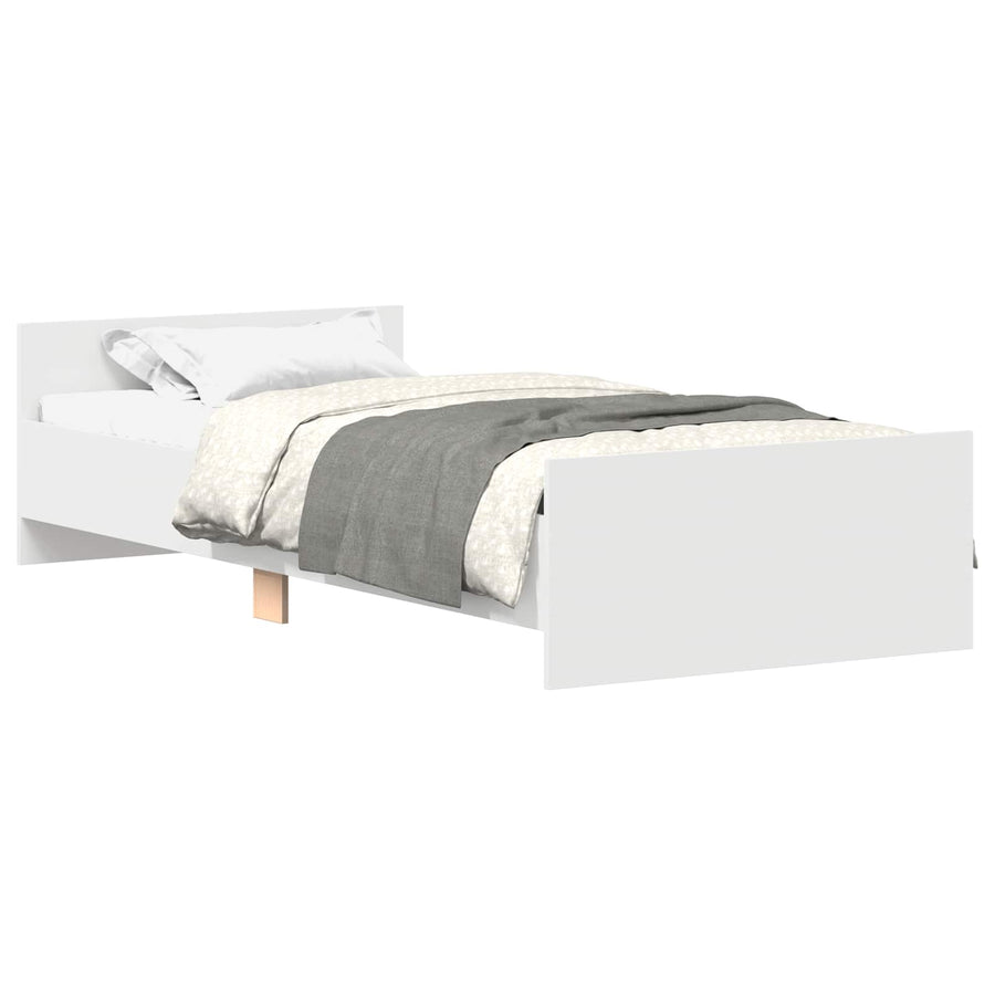Bedframe met Hoofdeinde Wit 80 x 200 cm Bewerkt hout