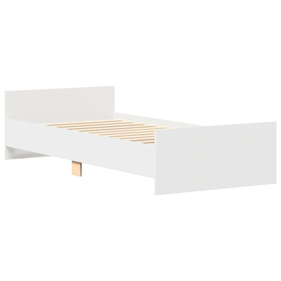 Bedframe met Hoofdeinde Wit 80 x 200 cm Bewerkt hout