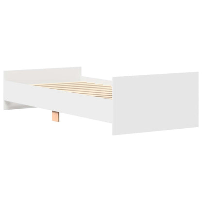 Bedframe met Hoofdeinde Wit 80 x 200 cm Bewerkt hout
