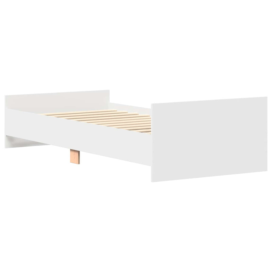 Bedframe met Hoofdeinde Wit 80 x 200 cm Bewerkt hout