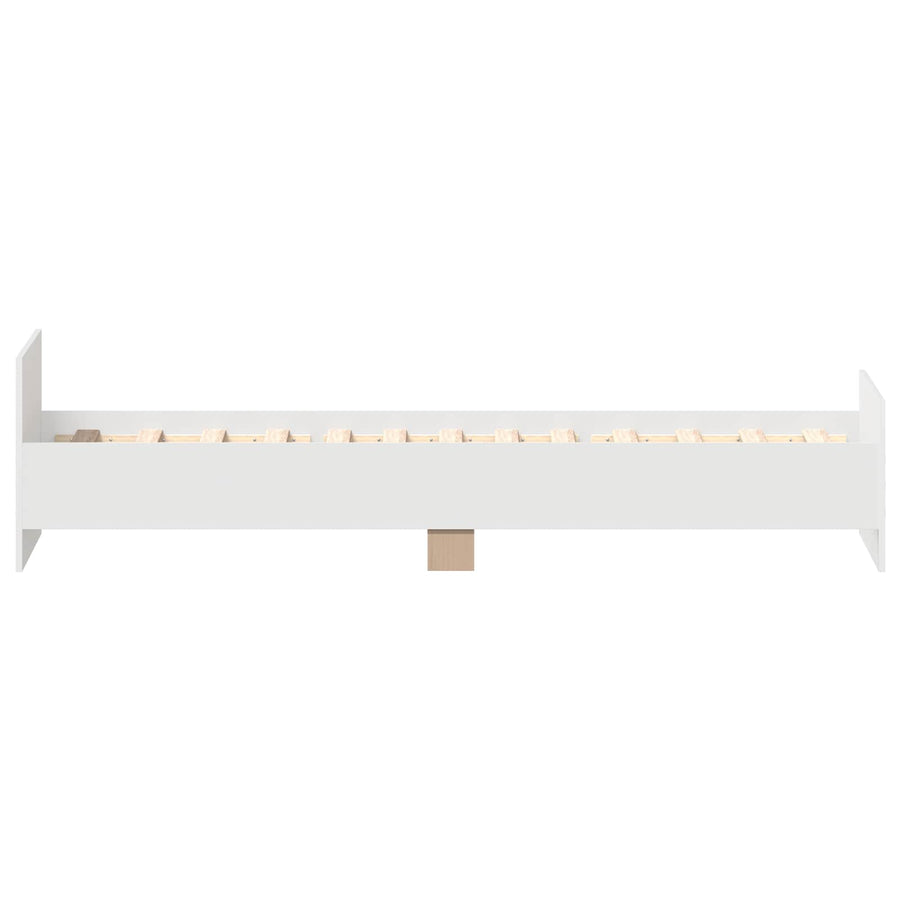 Bedframe met Hoofdeinde Wit 80 x 200 cm Bewerkt hout
