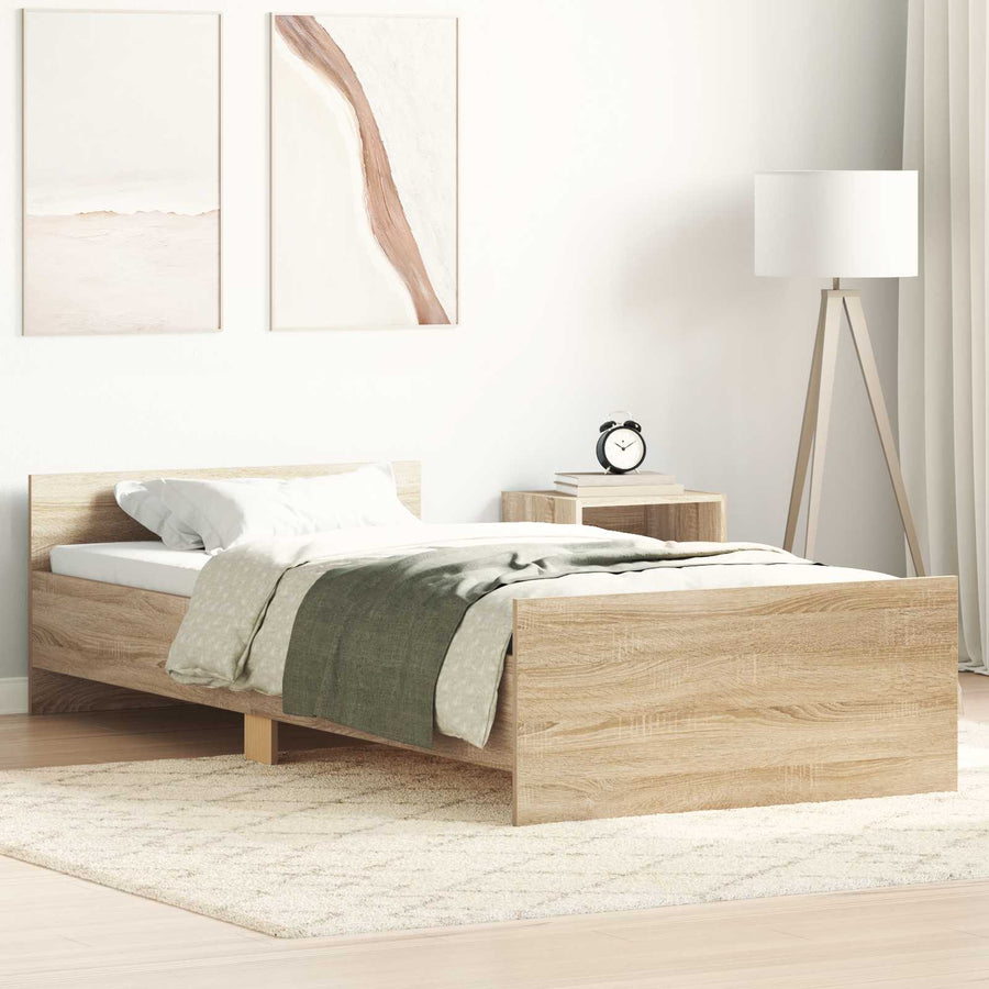 Bedframe met Hoofdeinde Sonoma Eiken 80 x 200 cm Bewerkt hout