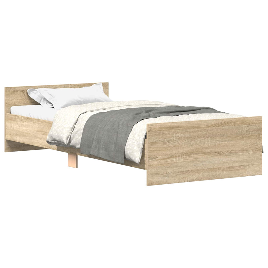 Bedframe met Hoofdeinde Sonoma Eiken 80 x 200 cm Bewerkt hout