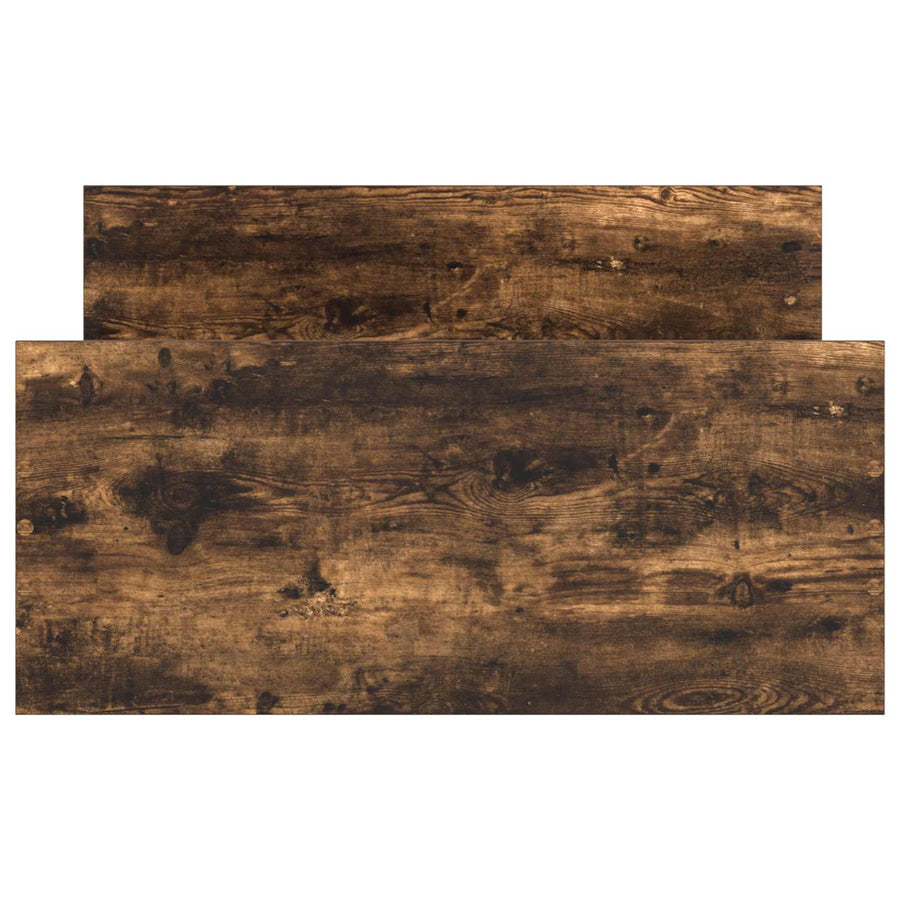 Bedframe met Hoofdeinde Gerookt eiken 80 x 200 cm Bewerkt hout