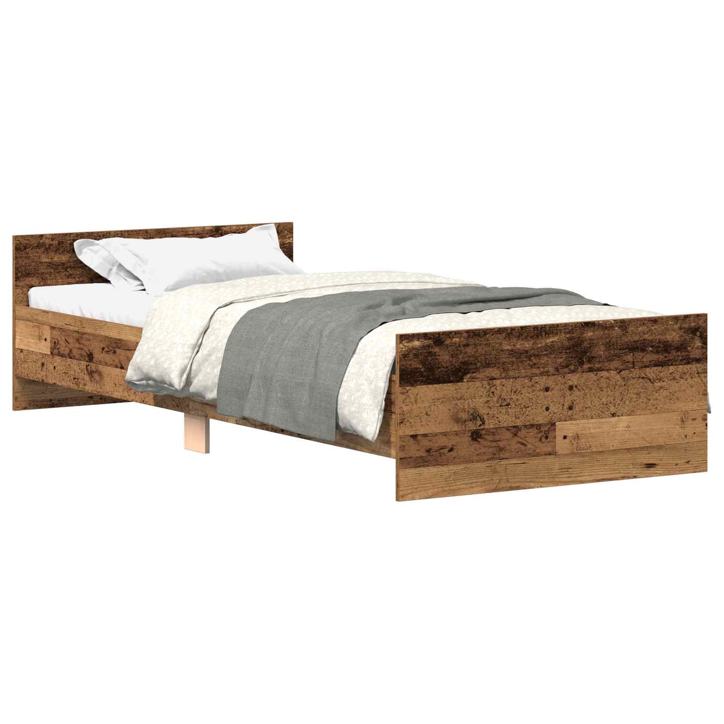 Bedframe met Hoofdeinde Oud hout 80 x 200 cm Bewerkt hout