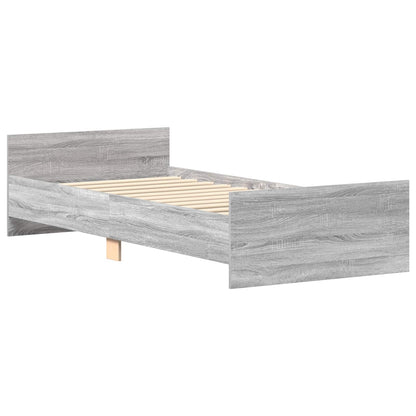 Bedframe met Hoofdeinde Grijs Sonoma 80 x 200 cm Bewerkt hout