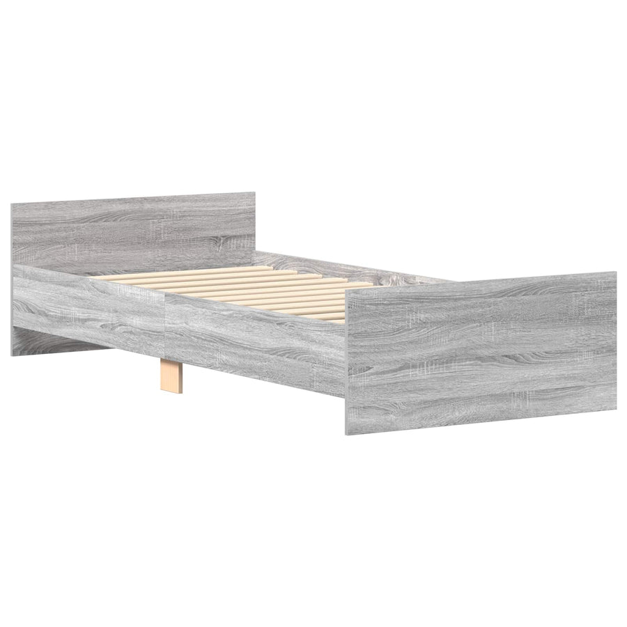 Bedframe met Hoofdeinde Grijs Sonoma 80 x 200 cm Bewerkt hout