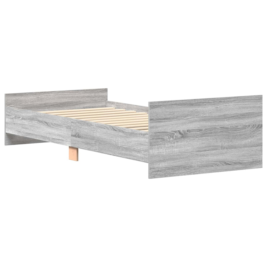 Bedframe met Hoofdeinde Grijs Sonoma 80 x 200 cm Bewerkt hout