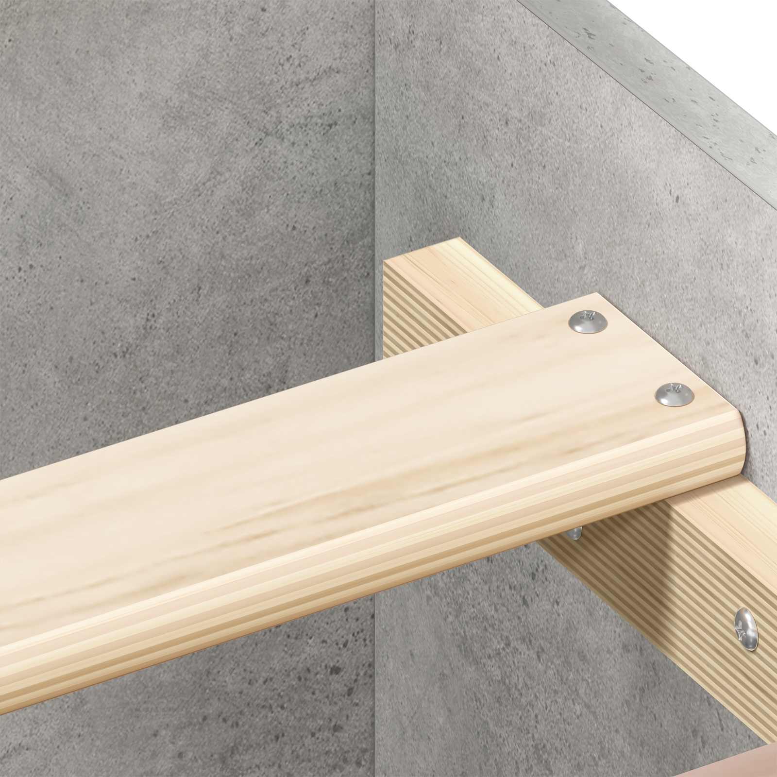 Bedframe met Hoofdeinde Betongrijs 80 x 200 cm Bewerkt hout