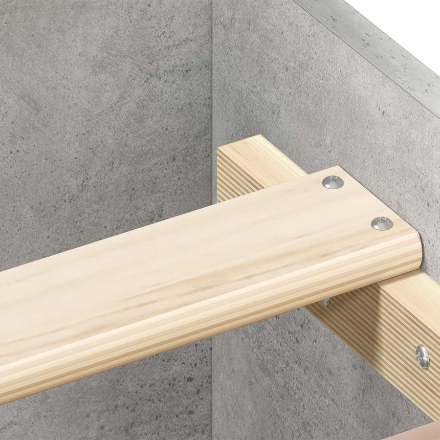 Bedframe met Hoofdeinde Betongrijs 80 x 200 cm Bewerkt hout