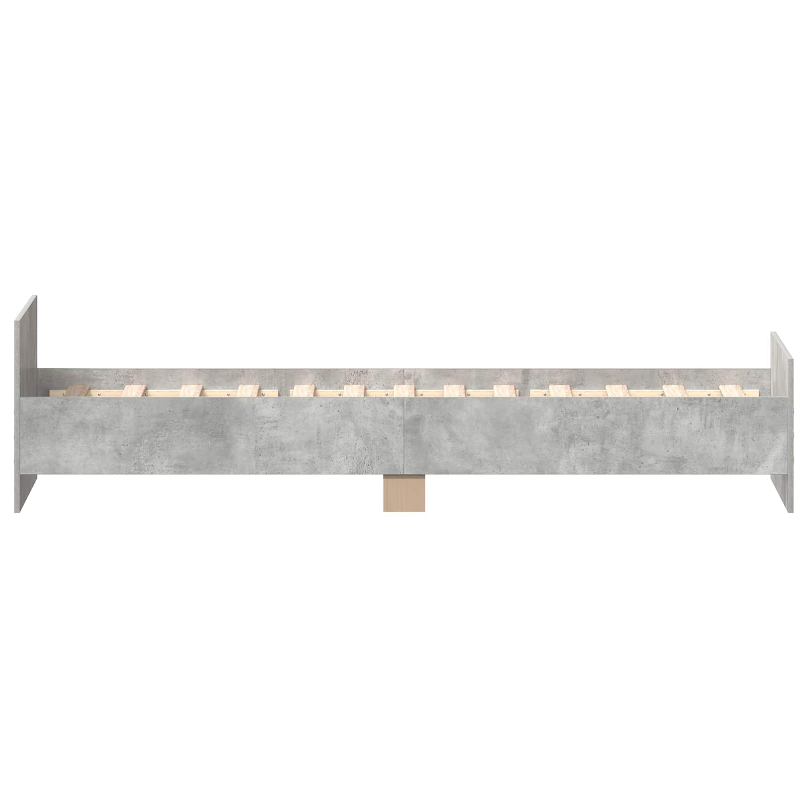 Bedframe met Hoofdeinde Betongrijs 80 x 200 cm Bewerkt hout