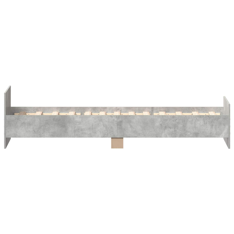 Bedframe met Hoofdeinde Betongrijs 80 x 200 cm Bewerkt hout