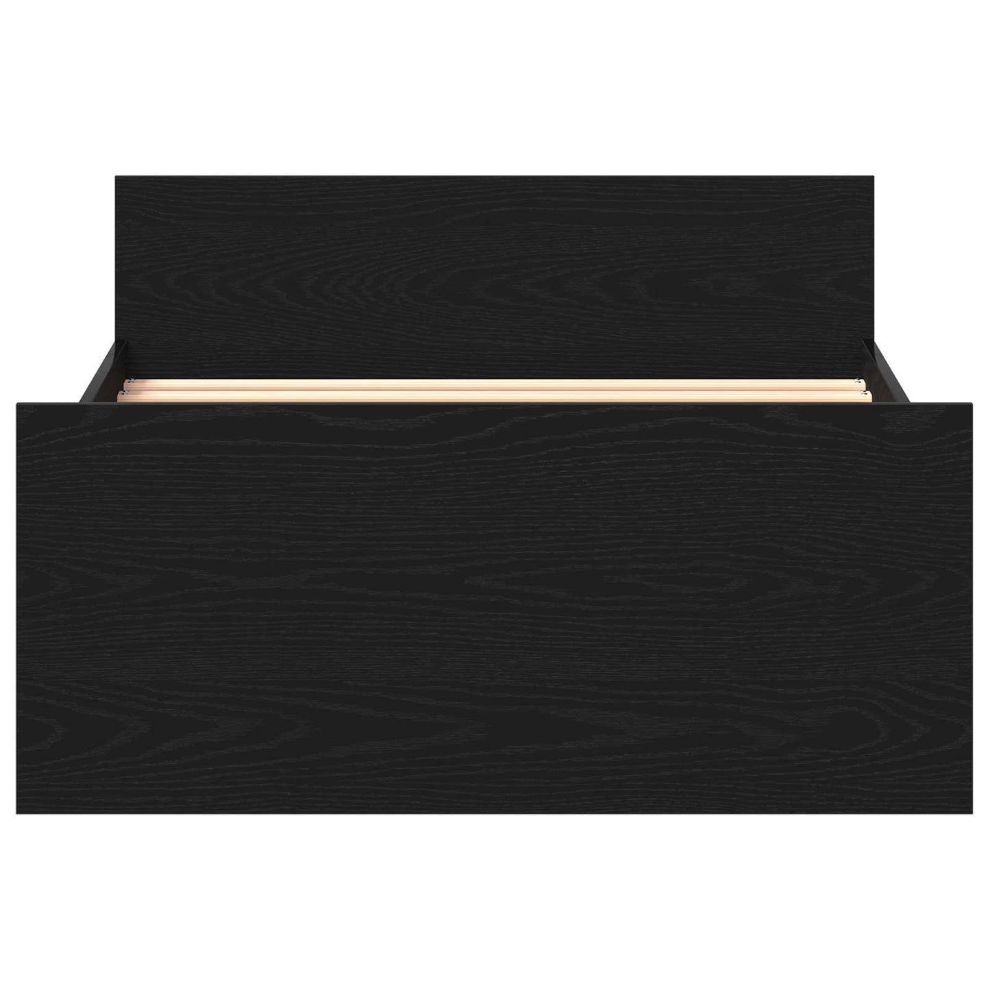 Bedframe met Hoofdeinde Zwart eiken 80 x 200 cm Bewerkt hout