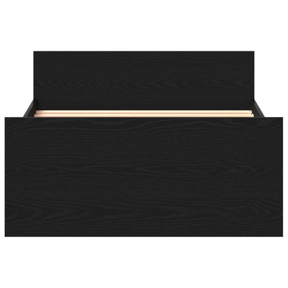 Bedframe met Hoofdeinde Zwart eiken 80 x 200 cm Bewerkt hout
