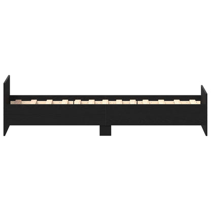 Bedframe met Hoofdeinde Zwart eiken 80 x 200 cm Bewerkt hout