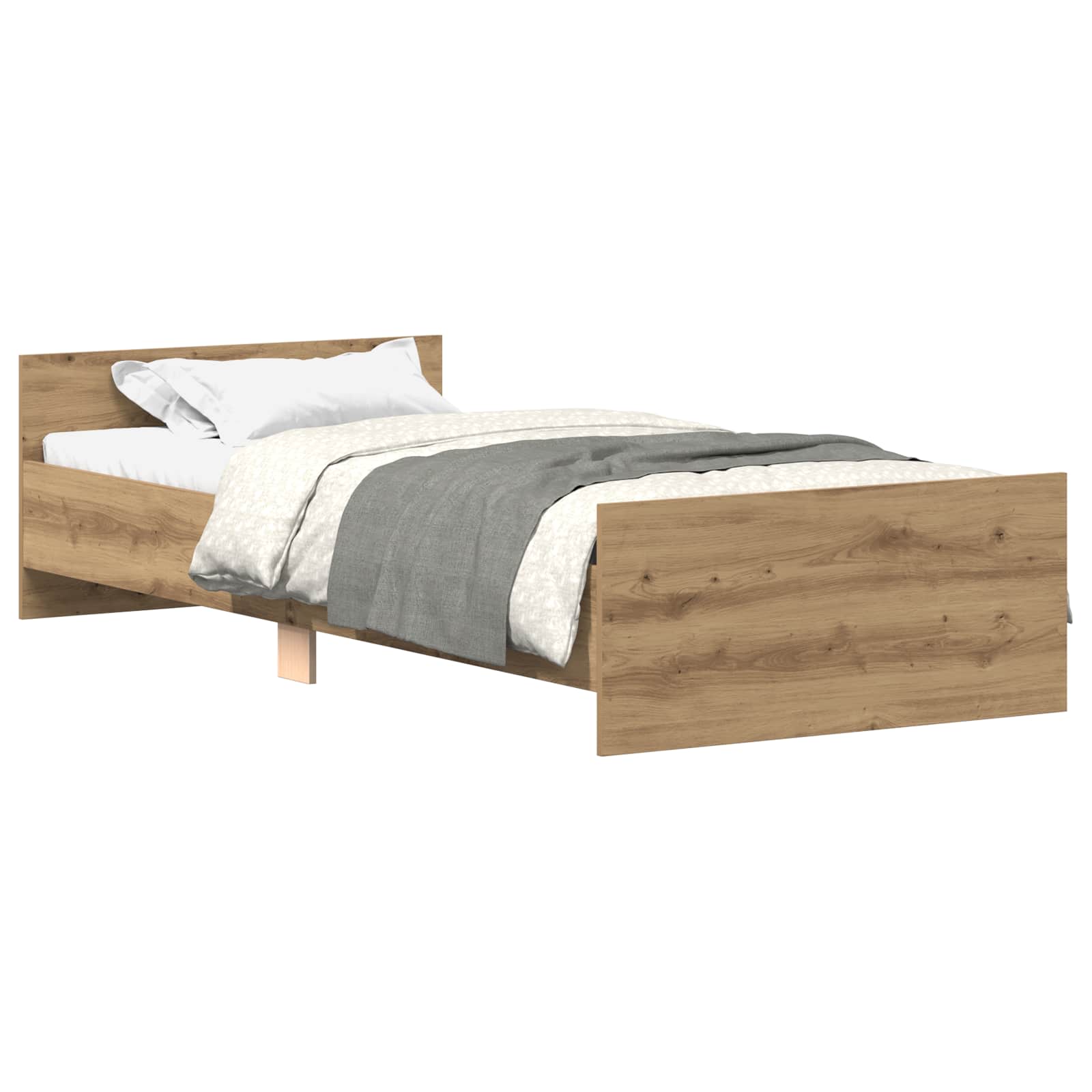 Bedframe met Hoofdeinde Artisanaal eiken 80 x 200 cm
