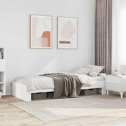 Bedframe 80x200 cm wit bewerkt hout