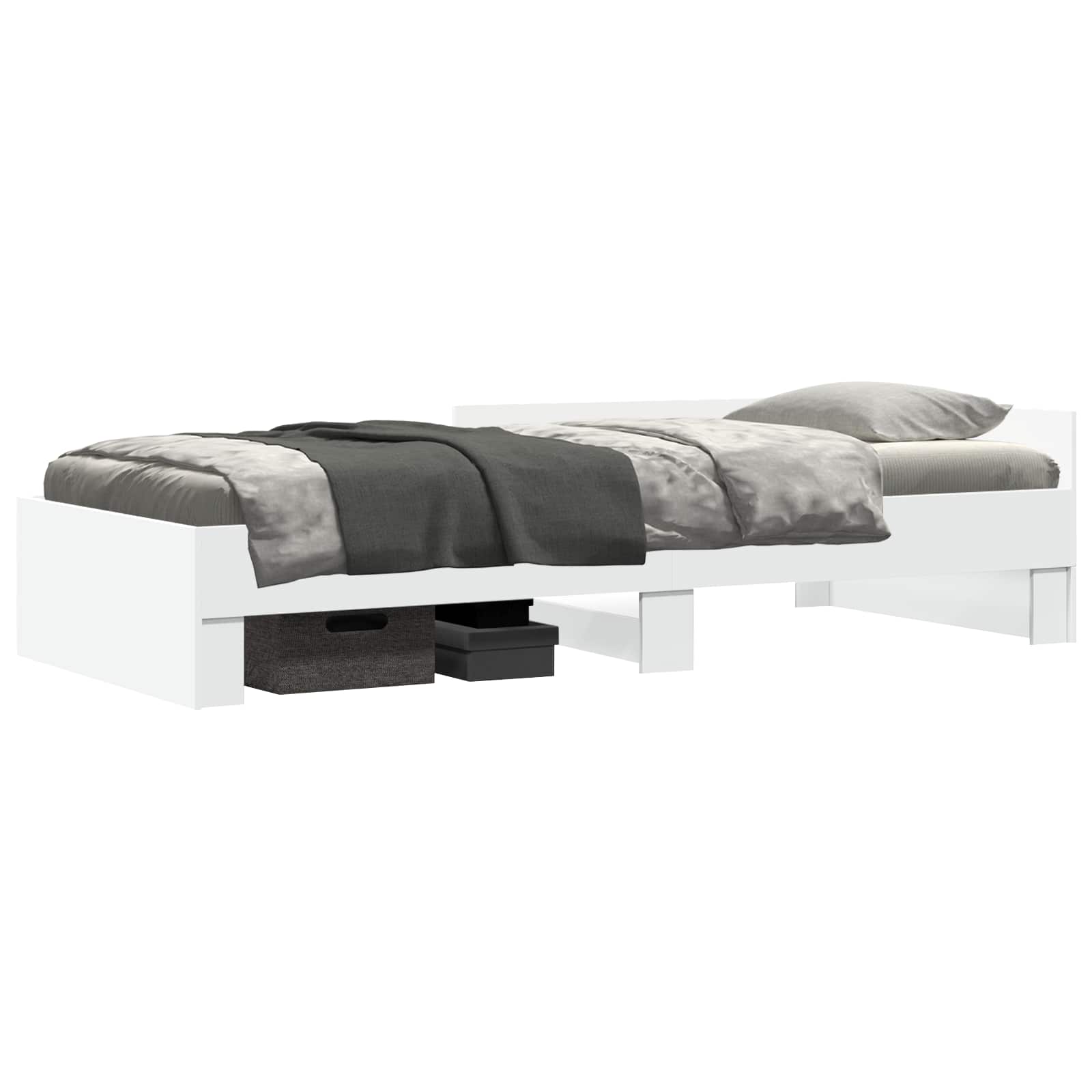 Bedframe met Hoofdeinde Wit 80 x 200 cm Bewerkt hout