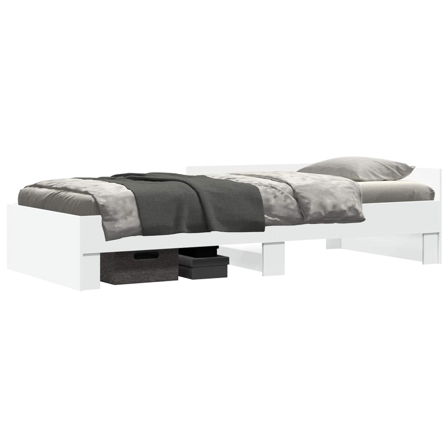 Bedframe met Hoofdeinde Wit 80 x 200 cm Bewerkt hout