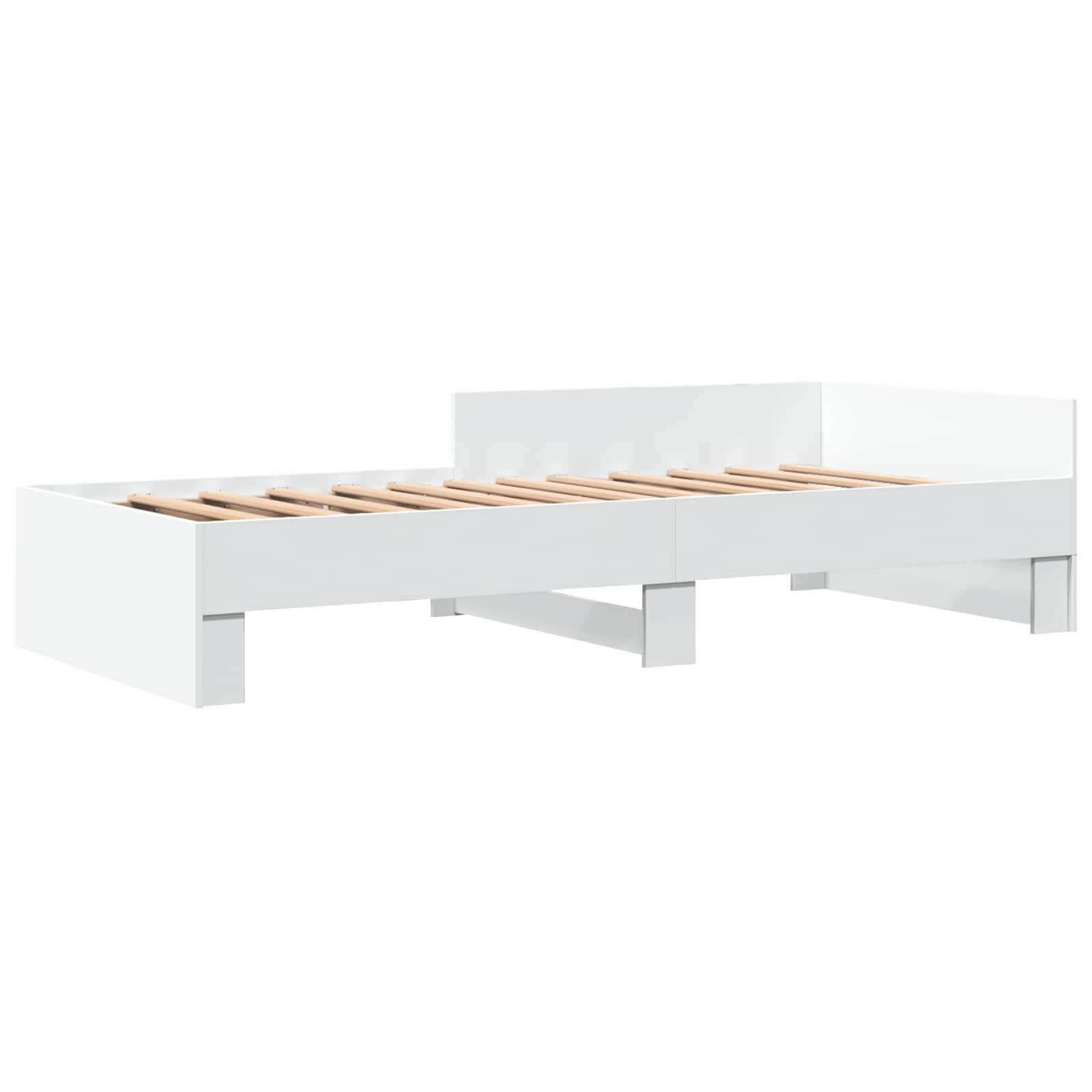 Bedframe met Hoofdeinde Wit 80 x 200 cm Bewerkt hout