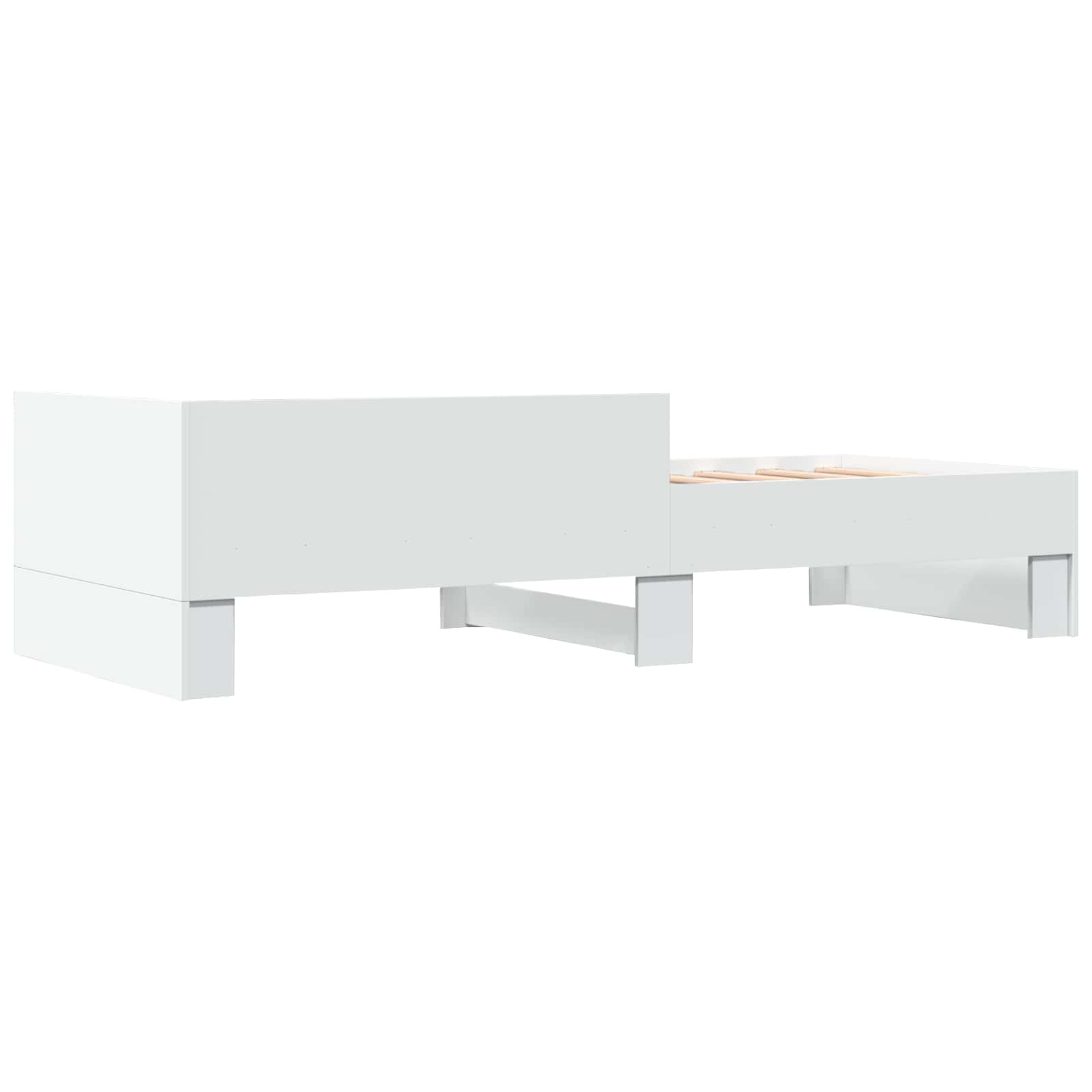 Bedframe met Hoofdeinde Wit 80 x 200 cm Bewerkt hout