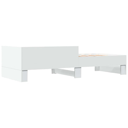 Bedframe met Hoofdeinde Wit 80 x 200 cm Bewerkt hout
