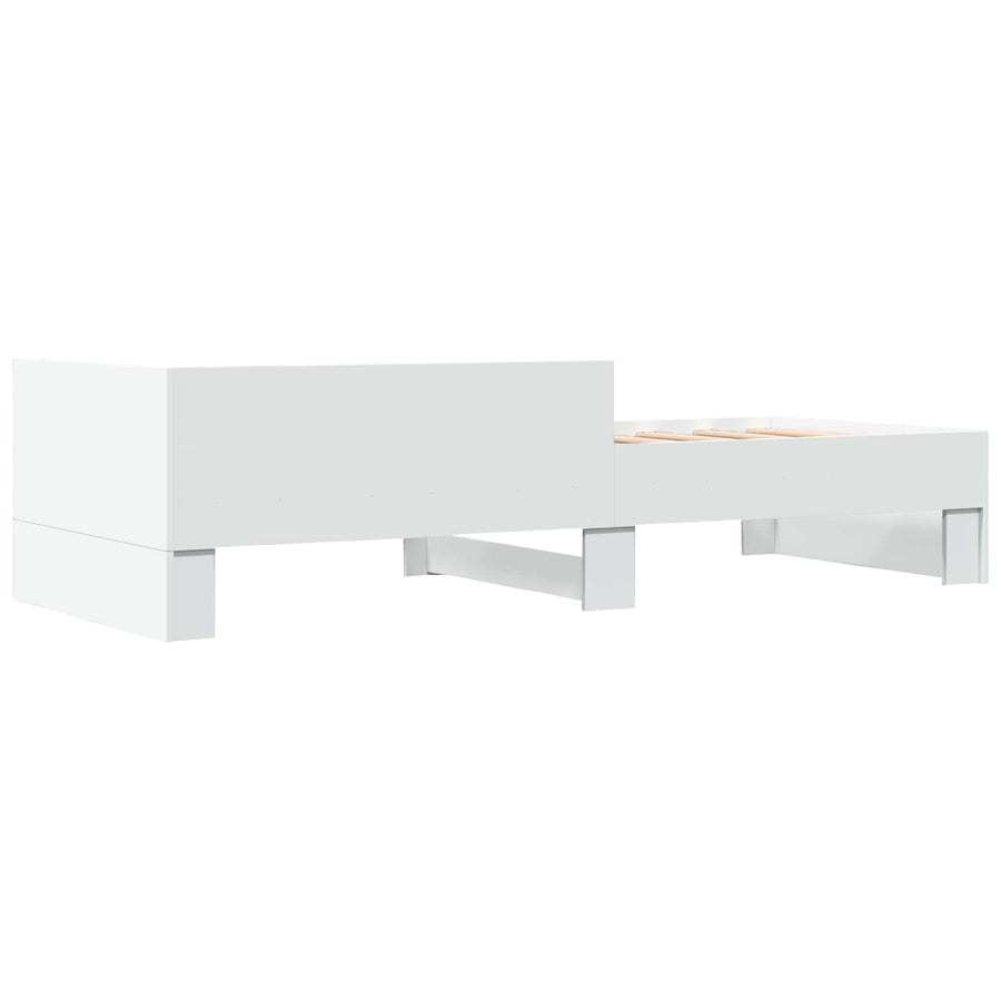 Bedframe met Hoofdeinde Wit 80 x 200 cm Bewerkt hout