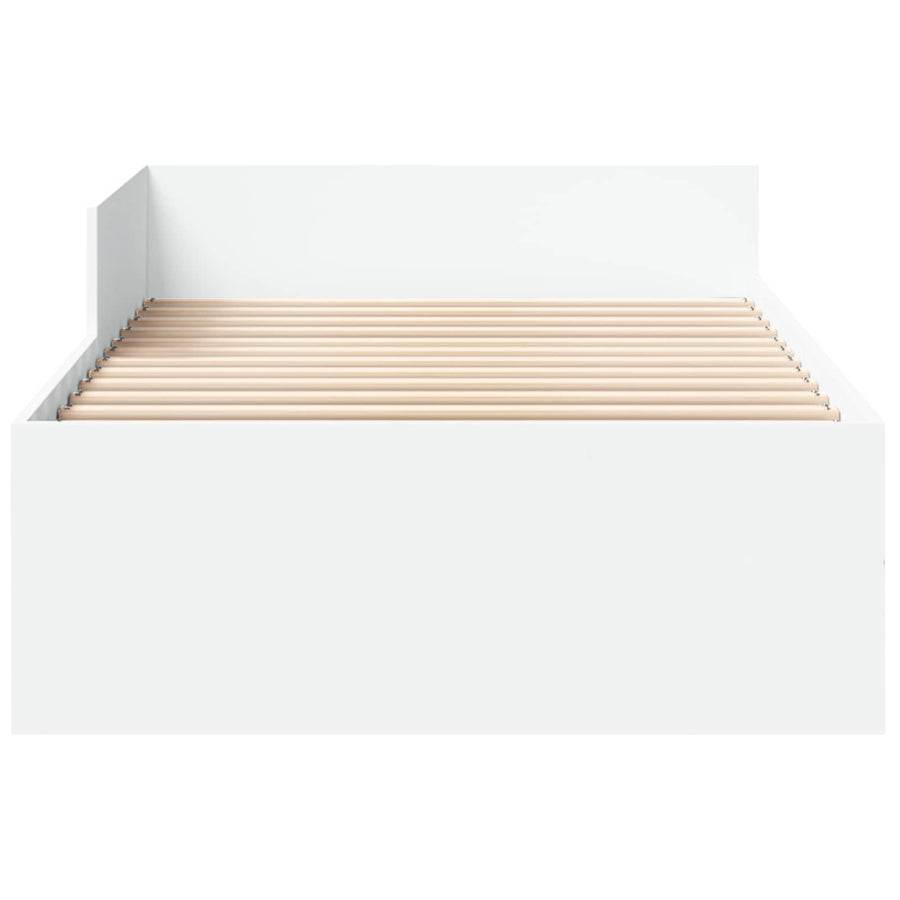 Bedframe met Hoofdeinde Wit 80 x 200 cm Bewerkt hout