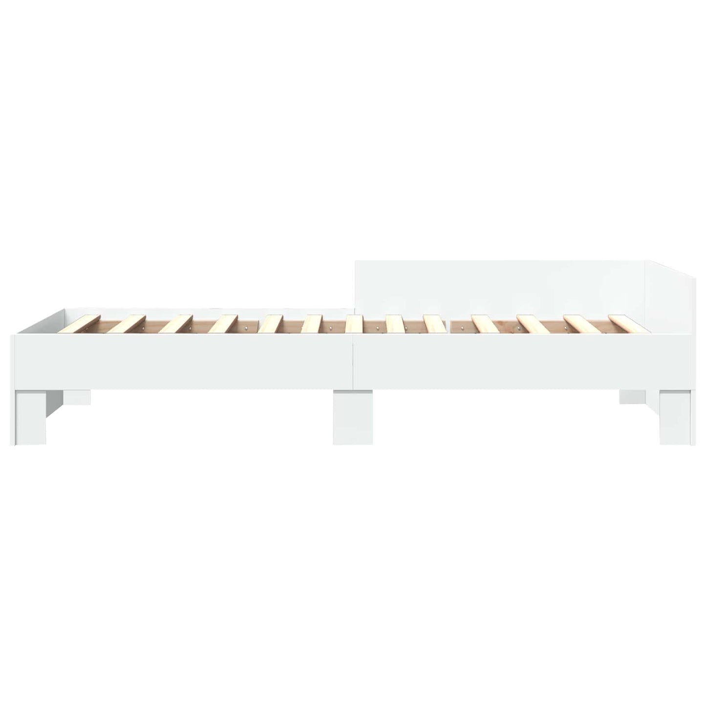 Bedframe met Hoofdeinde Wit 80 x 200 cm Bewerkt hout