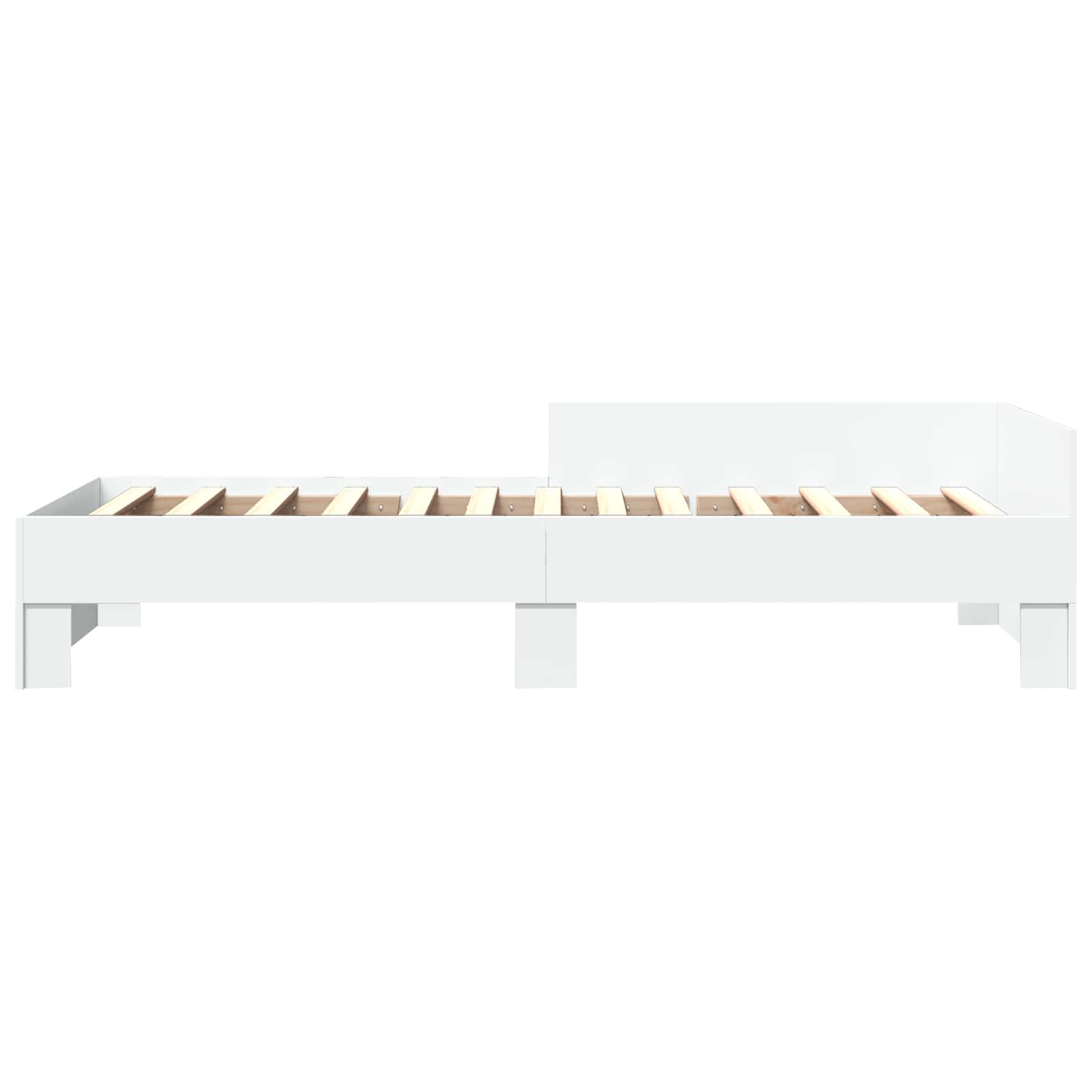 Bedframe met Hoofdeinde Wit 80 x 200 cm Bewerkt hout