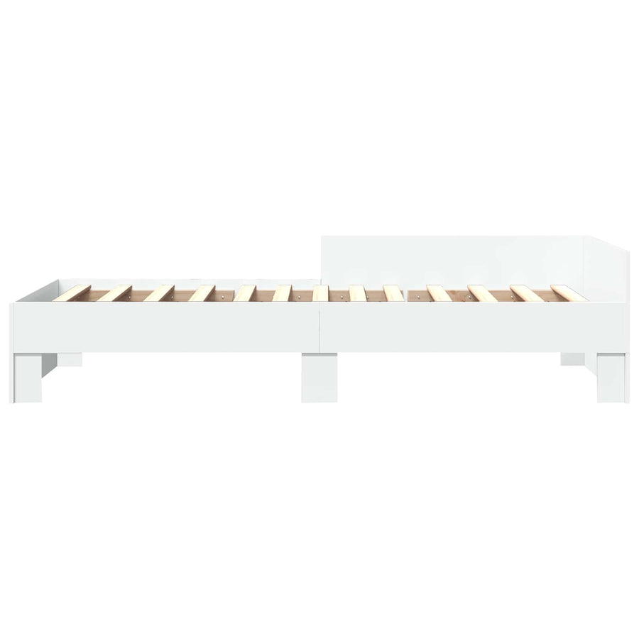 Bedframe met Hoofdeinde Wit 80 x 200 cm Bewerkt hout