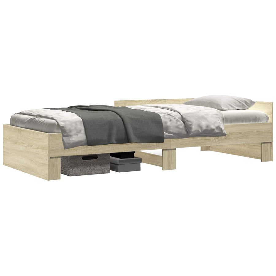 Bedframe met Hoofdeinde Sonoma Eiken 80 x 200 cm Bewerkt hout