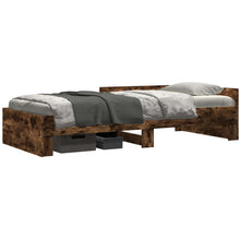 Bedframe met Hoofdeinde Gerookt eiken 80 x 200 cm Bewerkt hout
