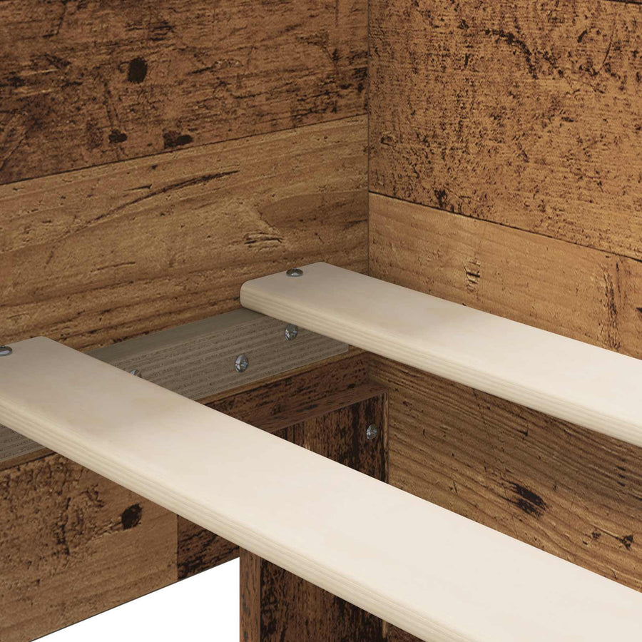 Bedframe met Hoofdeinde Oud hout 80 x 200 cm Bewerkt hout