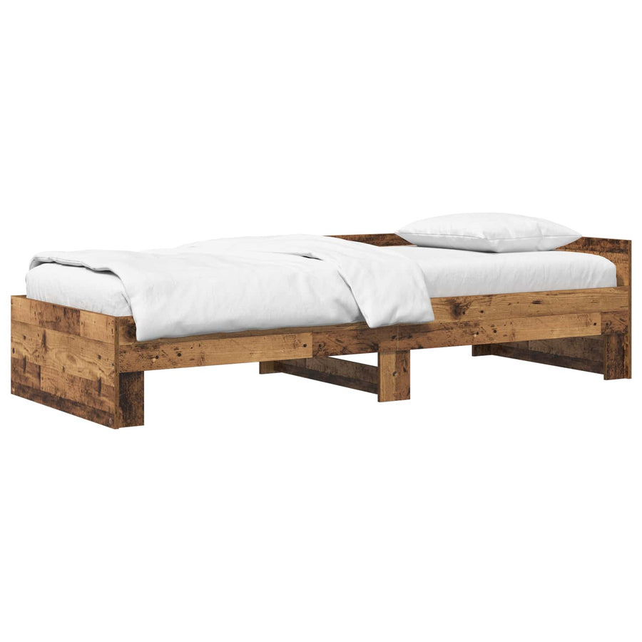 Bedframe met Hoofdeinde Oud hout 80 x 200 cm Bewerkt hout