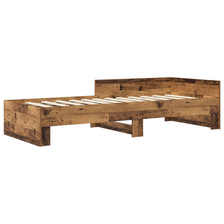 Bedframe met Hoofdeinde Oud hout 80 x 200 cm Bewerkt hout