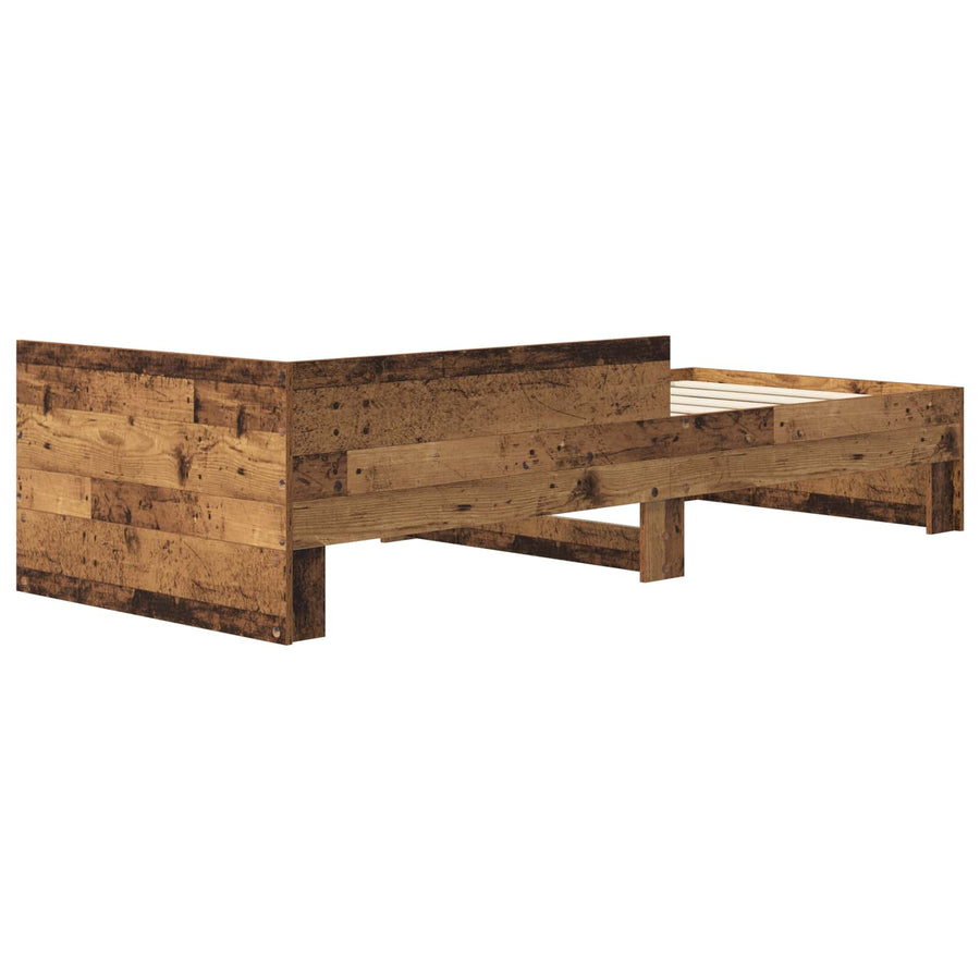 Bedframe met Hoofdeinde Oud hout 80 x 200 cm Bewerkt hout