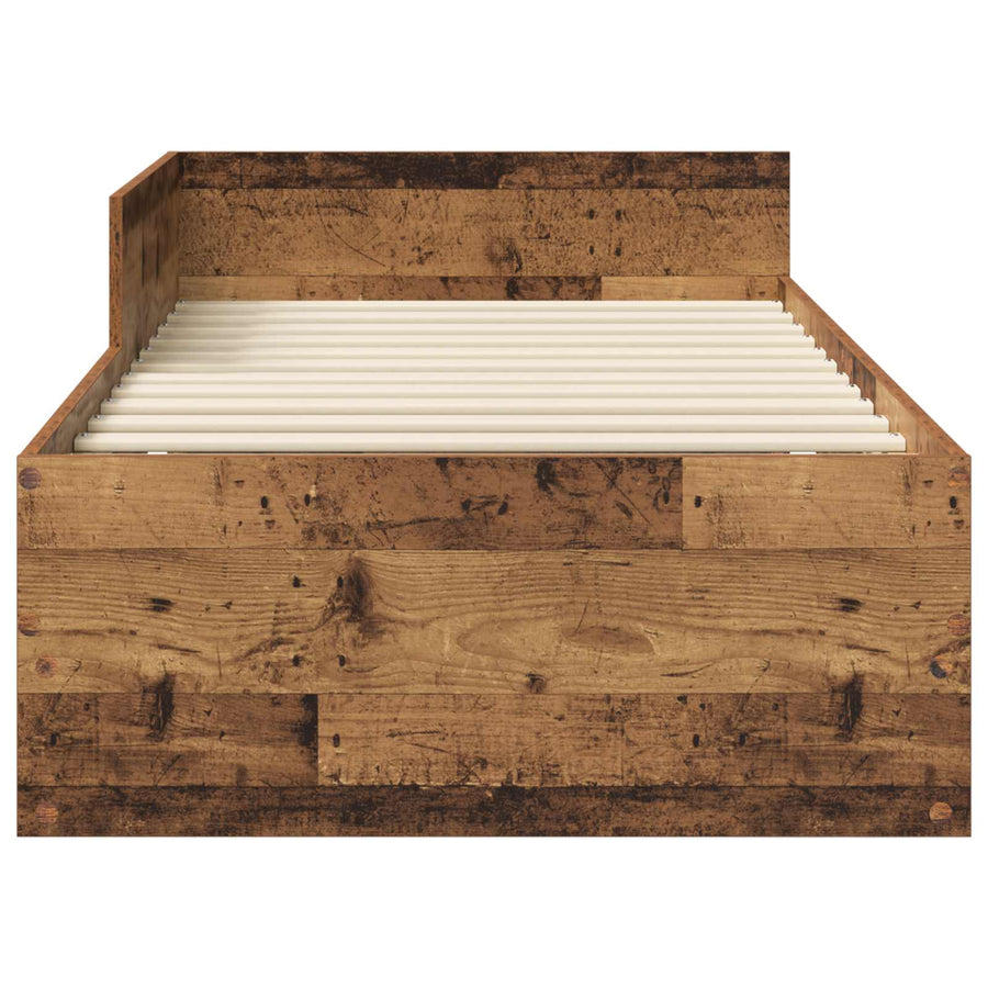 Bedframe met Hoofdeinde Oud hout 80 x 200 cm Bewerkt hout