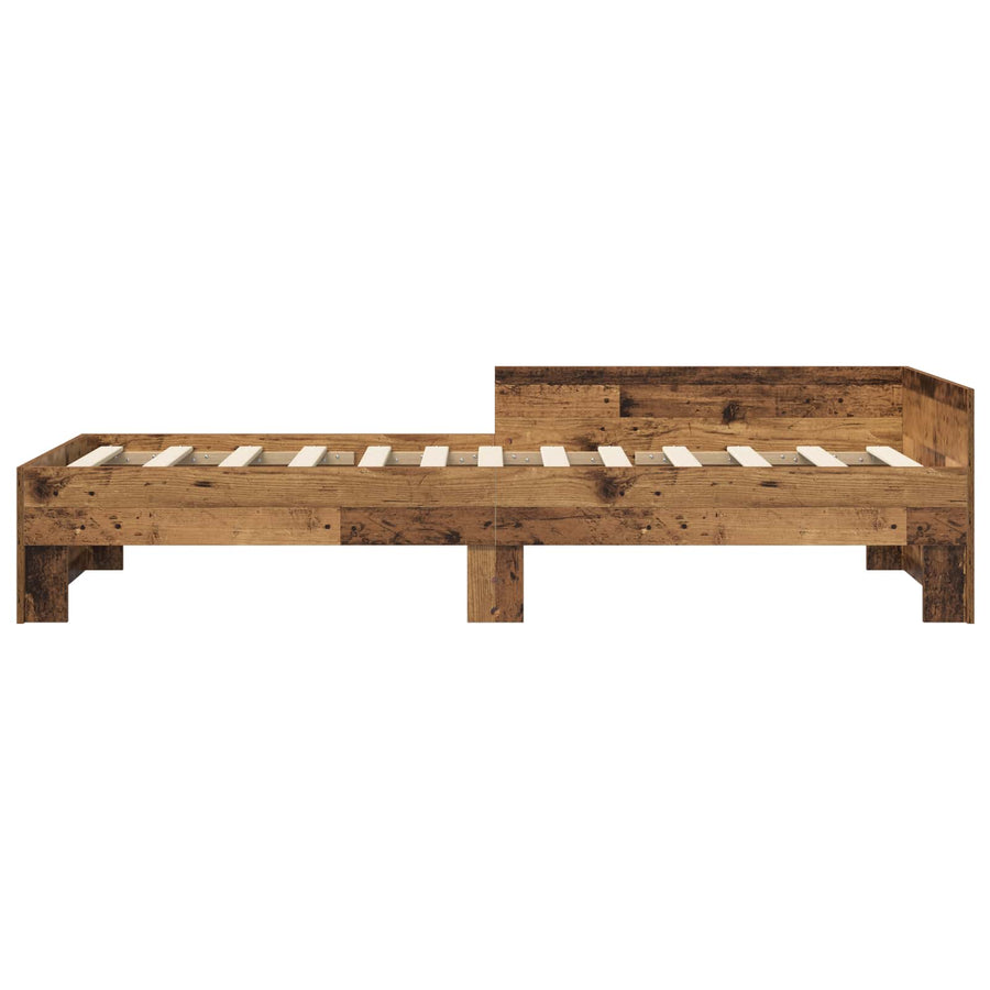 Bedframe met Hoofdeinde Oud hout 80 x 200 cm Bewerkt hout
