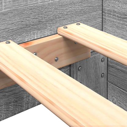Bedframe met Hoofdeinde Grijs Sonoma 80 x 200 cm Bewerkt hout