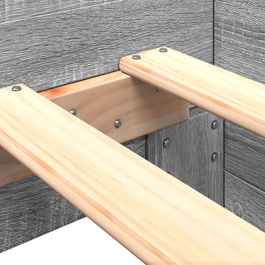 Bedframe met Hoofdeinde Grijs Sonoma 80 x 200 cm Bewerkt hout