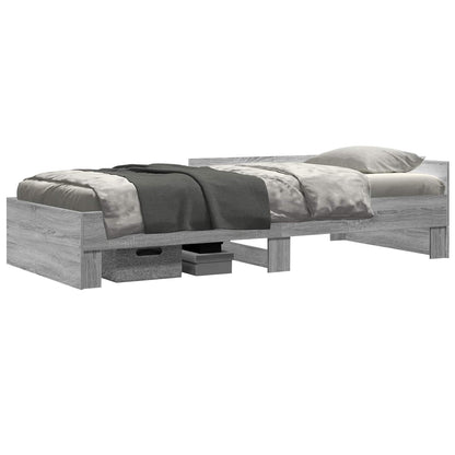 Bedframe met Hoofdeinde Grijs Sonoma 80 x 200 cm Bewerkt hout